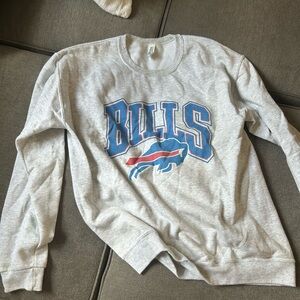 Jerzees Gray Long Sleeve with Blue and Red Accents